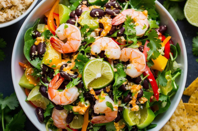 Fresh Lime Cilantro Shrimp & Black Bean Salad | recipe